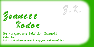 zsanett kodor business card